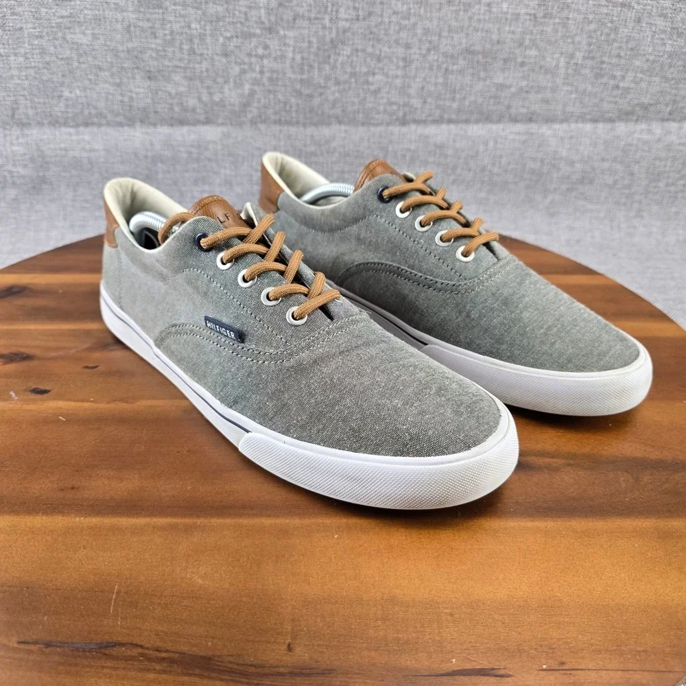 Tommy Hilfiger Men's Gray Canvas Low Top‎ Sneakers Casual Shoes
